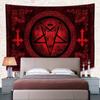 VIKAMA Halloween Dark Night Ritual Tapestry Satanic Goat Head Witch Secret Chamber Altar Bar Room Decoration