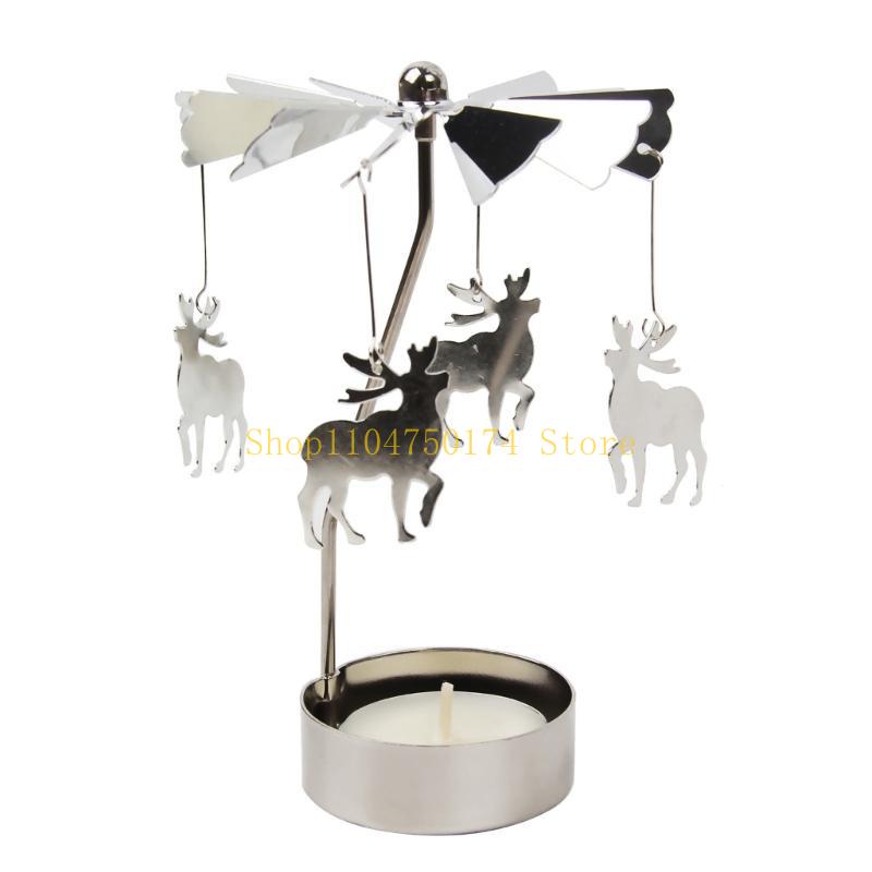 Creative Rotating Candlestick Spining Metal Tealight Holder for Christmas Top sale,New Year Gift,Metal Tealight Candle Holder Fo