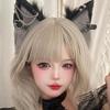 Cat Ear Hairband with Alloy Earring Whimsically Plush Wolf Headband for Cosplay
