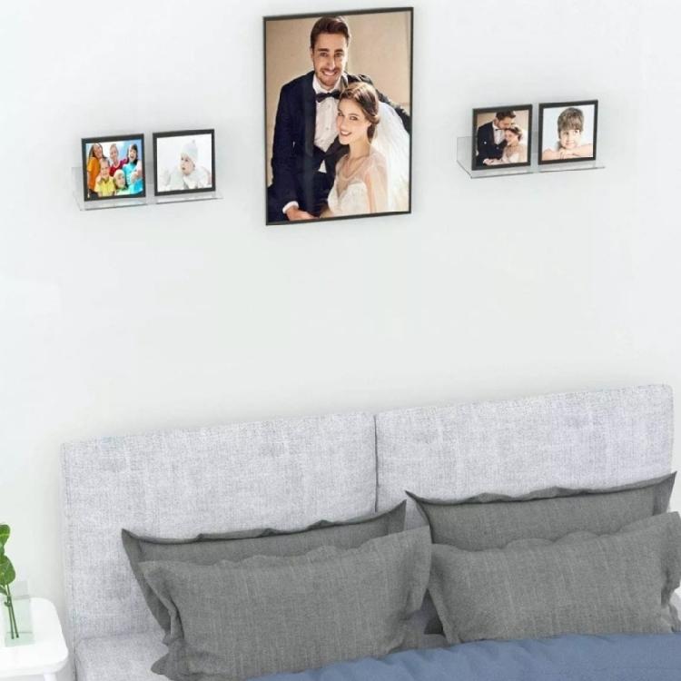 Invisible Wall Mounted Hangings Book Shelves Acrylic Clear Floating Bookshelf