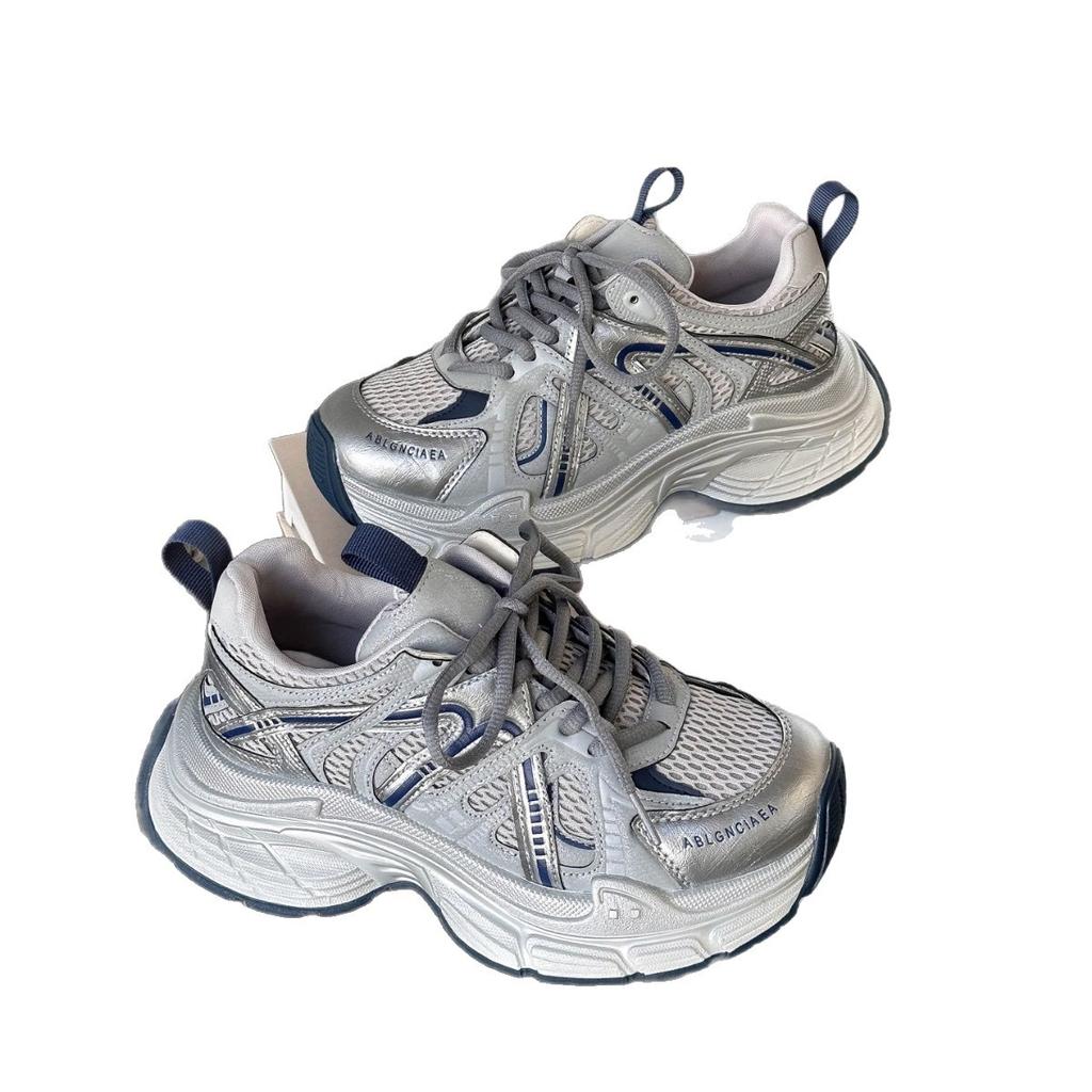 European Station 2025 Autumn New Mesh Platform Dad Shoes Women's Lightweight Height Increase Versatile Casual Sports Shoes Trendy