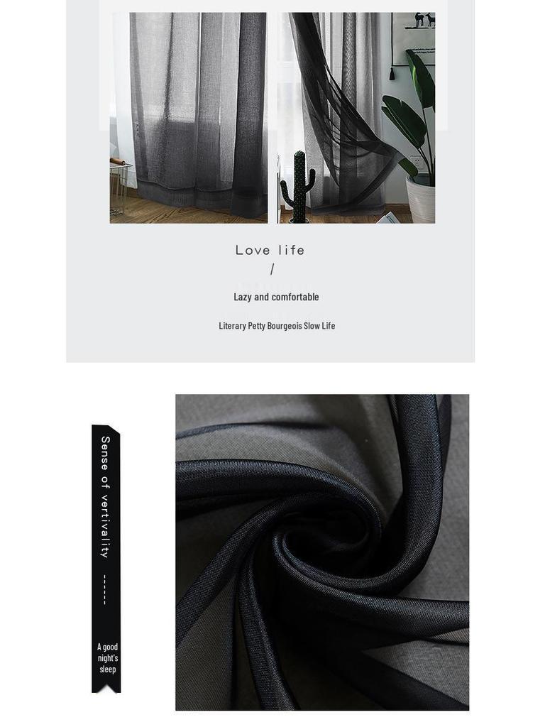 Moderner minimalistischer Terelyne Doppelstrang Voilevorhang für Wohnzimmer, Schlafzimmer und Arbeitszimmer