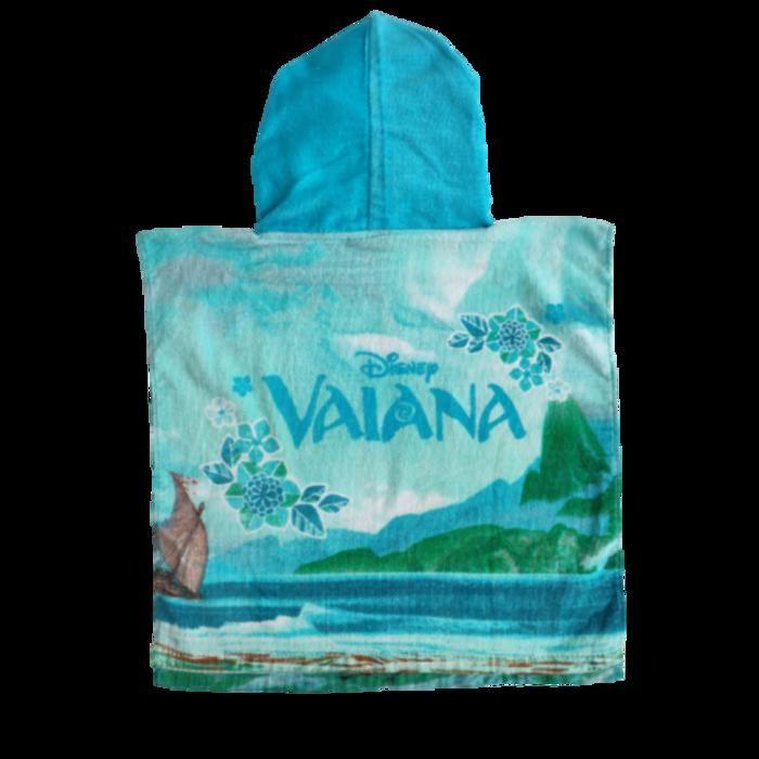 Poncho - Vaiana - Pelerină de baie cu glugă - 100% bumbac - Mărime unică - Culoare albastru