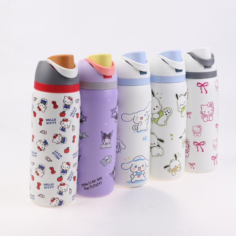 Sanrio Hello Kitty Cartoon 304 Stainless Steel Mymelody Insulated Cup Kuromi Large Capacity Water Cup Outdoor Sports Kettle