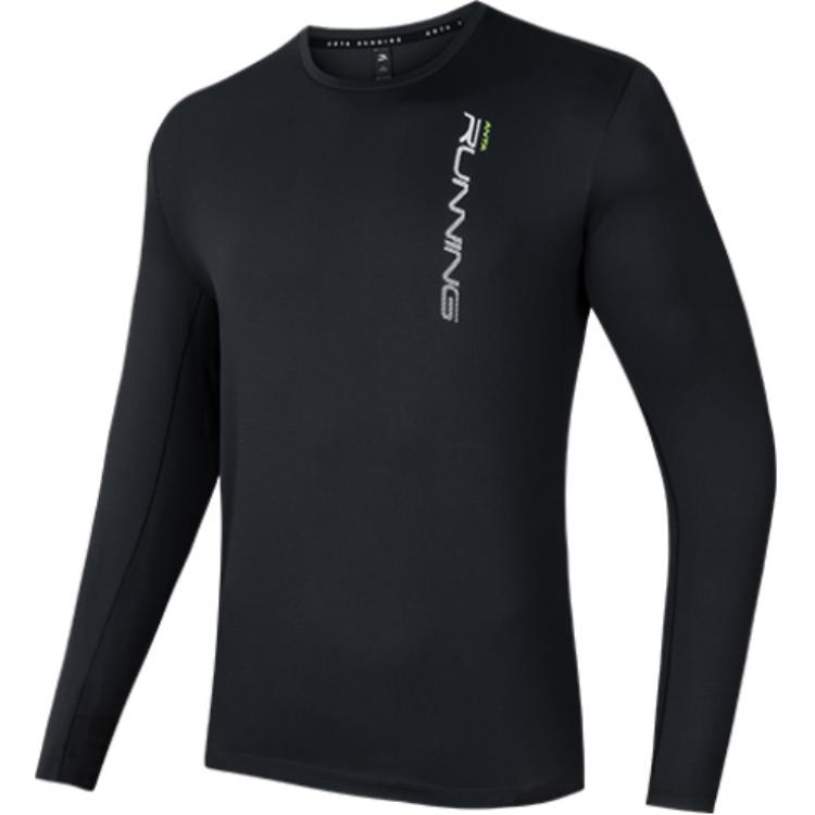 

Anta Comfortable Breathable Long Sleeve T-Shirt With Letter Round Neck Men Tops Dark-Gray 152435404-2 S
