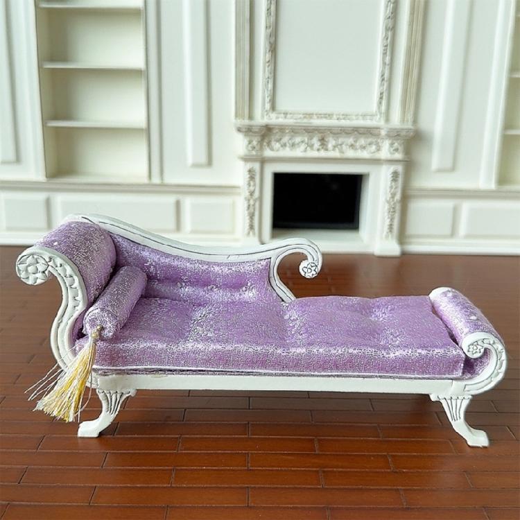 Detailed 1/12 Scale Dollhouses Sofa With Sturdy Wood Construction For Realistic Bedroom Living Room Displays