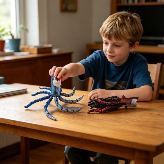 3D Printed Sea Monsters, Articulated Fidget Toy, Sea Eater Deep Sea Creature Collectible, Stress Relief Desk Toy & Unique Gift for Ocean Lovers