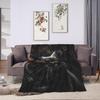 Black Cat Throw Blanket Soft Cozy Plush Warm Fleece Blanket for Sofa Couch Bed