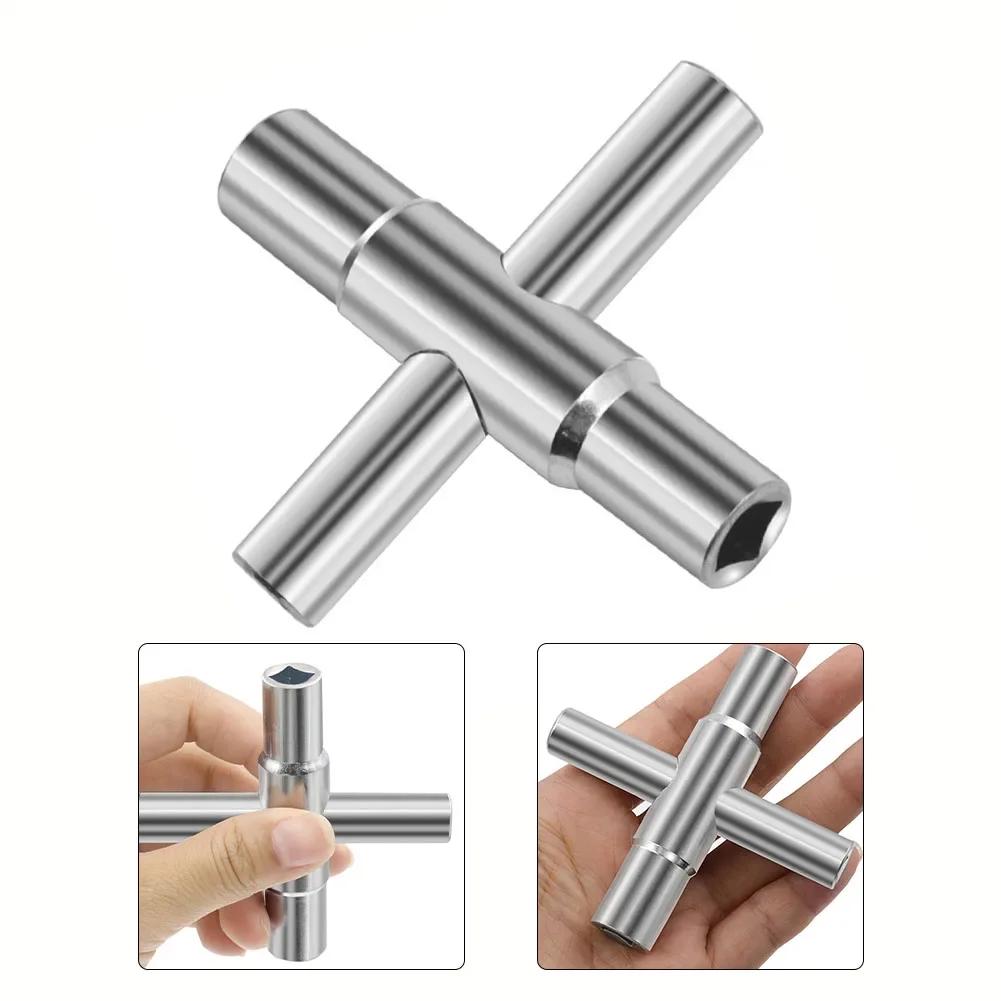 4 In 1 Universal Faucet Wrench Square Key Plumber Bathroom Wrench  For Gas Electric Meter Cabinets Bleed Radiators