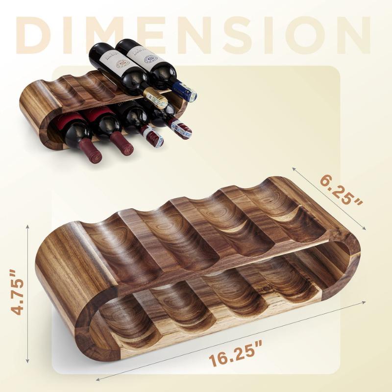 Solid Wood Double Layered Wine Rack Wine Bottle Display Rack Ornaments Restaurant Bar Tabletop European Style Red Wine Rack