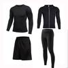 Men's Quick-Dry Basketball Compression Sportswear Set - 3 or 4 Pieces for Autumn/Winter Running