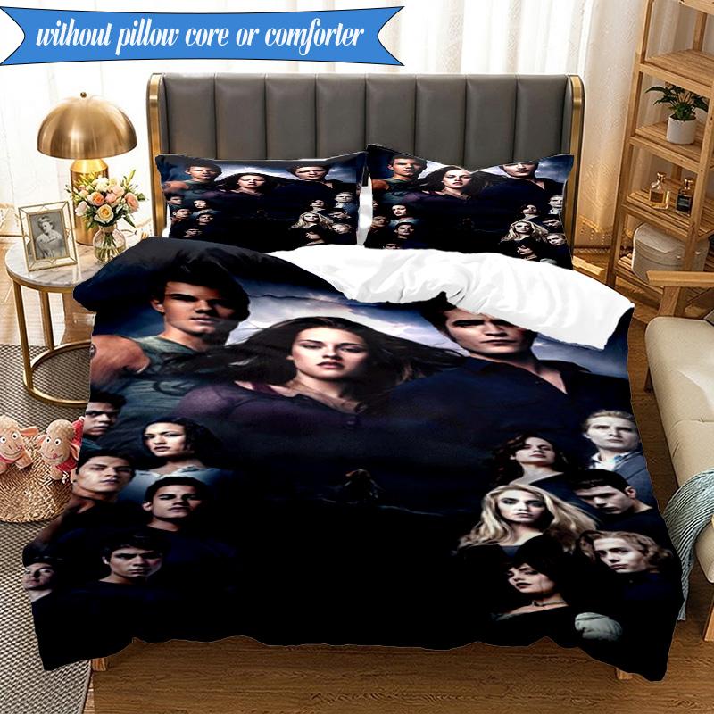 vampire Saga Romance 3pcs K-pop music group Bedding set,Ideal for Bedroom, Dormitory,Including Duvet Cover And 2pcs Pillowcases,Fan gifts