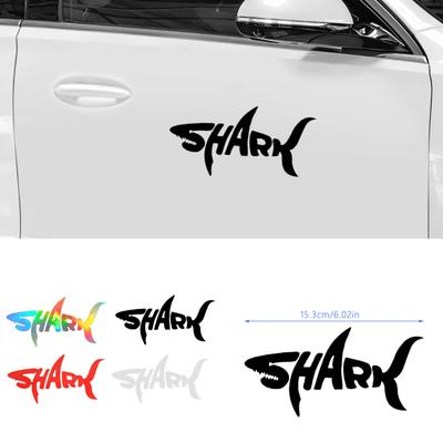 2Pcs SHARK Night Reflective Stickers, Waterproof And Sunscreen, Wear-Resistant And Scratch Resistant, For Various Car Models