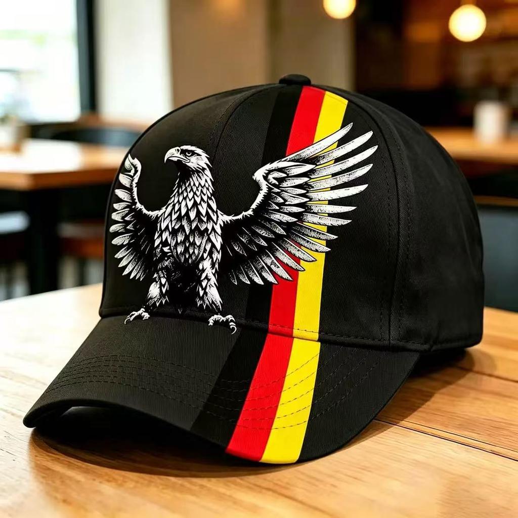 Eagle Black Red Gold Vertical Striped Baseball Cap Unisex Flag Printed Sun Cap Fans Sports Cap