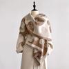 Winter Warm Cashmere Heart Scarf For Women  Jacquard Pashmina Shawl Wrap Neckerchief Female Design Echarpe Bufanda