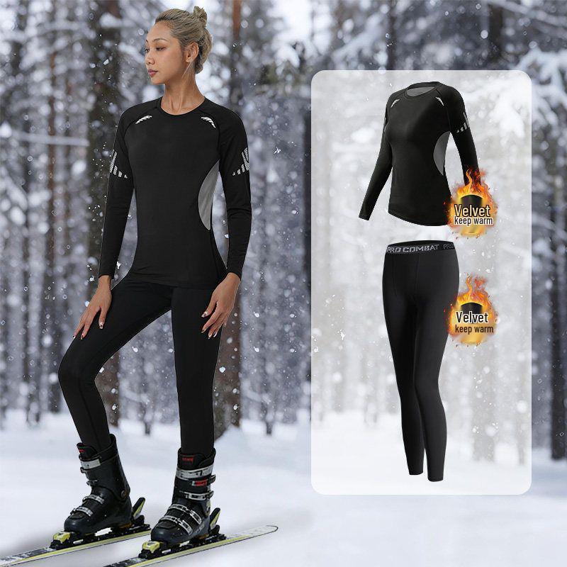 Women's Quick-Dry Thermal Underwear Set for Outdoor Sports, Mountain Climbing, and Winter Cold Protection