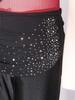 Girls Color Block Dance Jumpsuit Glittery Rhinestones Mesh Ruched Overlay Asymmetrical Bell Bottom Bodysuit