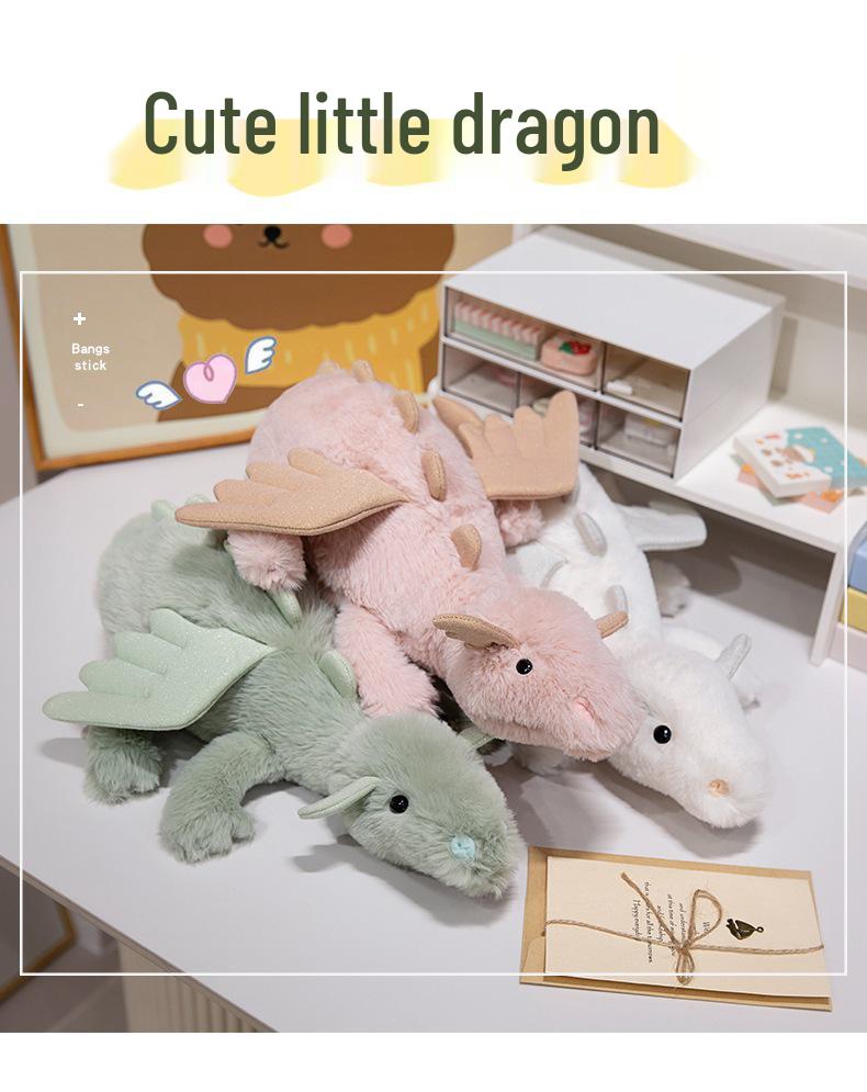 Jelly Sky Blue Rainbow Snow Dragon Plush Toy - Large Leg-Clamping Pillow for Women