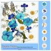 Handmade Pressed Flower Bookmark and Epoxy Sticker Pack with Real Leaf and Plant Specimens for DIY Face Makeup.