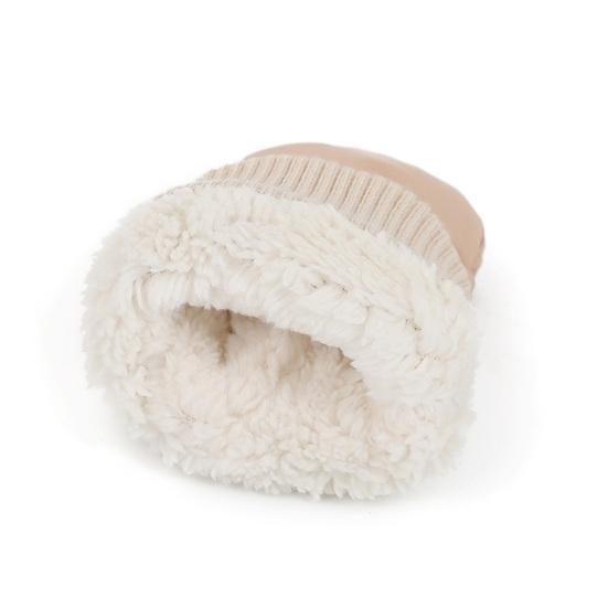 1 Pair Kids Gloves Waterproof Winter Ski Gloves Soft Fleece Lining Windproof Adjustable Strap Solid Color Threaded Gloves