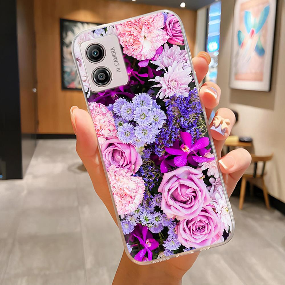 Etui Do Motorola Moto E13 Miękki Przezroczysty TPU Silikonowy Uroczy Kreskówkowy Panda Tylna Pokrywa Do Moto E13 motoE13 Futerały Etui Odporne Na Wstrząsy