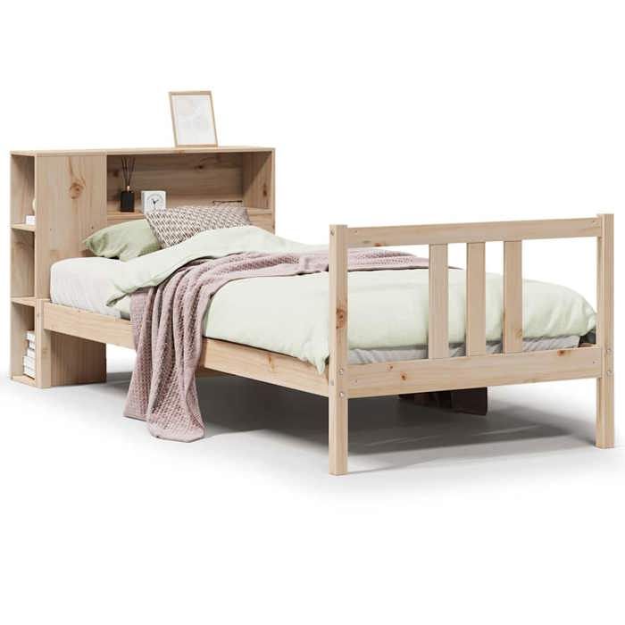 VidaXL Lit bibliothèque sans matelas 75x190 cm bois de pin massif 3322291