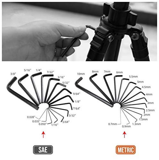 Orange Hex Wrench Hex Key Wrench Wrench Precision Wrench Set 30-piece Set, Set, L-shaped Set, (0.028-3/8 In, 0.7-10 Mm)