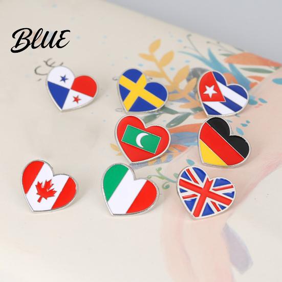 Oil-filled Brooch Travel Souvenir National Flag Love Styling Oil Element