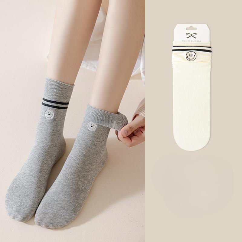 

Женские летние тонкие дышащие хлопковые носки-трубы без косточек 1 pair