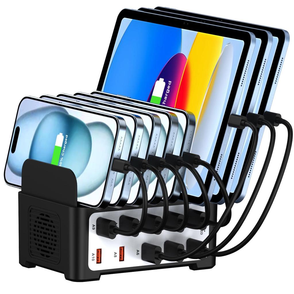 10-Port USB Charger with Stand - Multi-Port Power Strip, 5V 2A