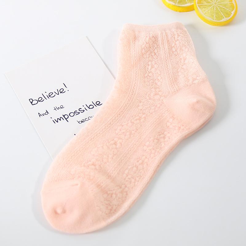 

Девушки Весенний Стиль Тонкие Ажурные Повседневные Жаккардовые Короткие Хлопковые Носки 1 pair розовый