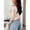 Spring Summer Women's T-Shirts Single Shoulder Long Sleeve Top with Ruffles Outing Sexy Slimming Tops Y2K