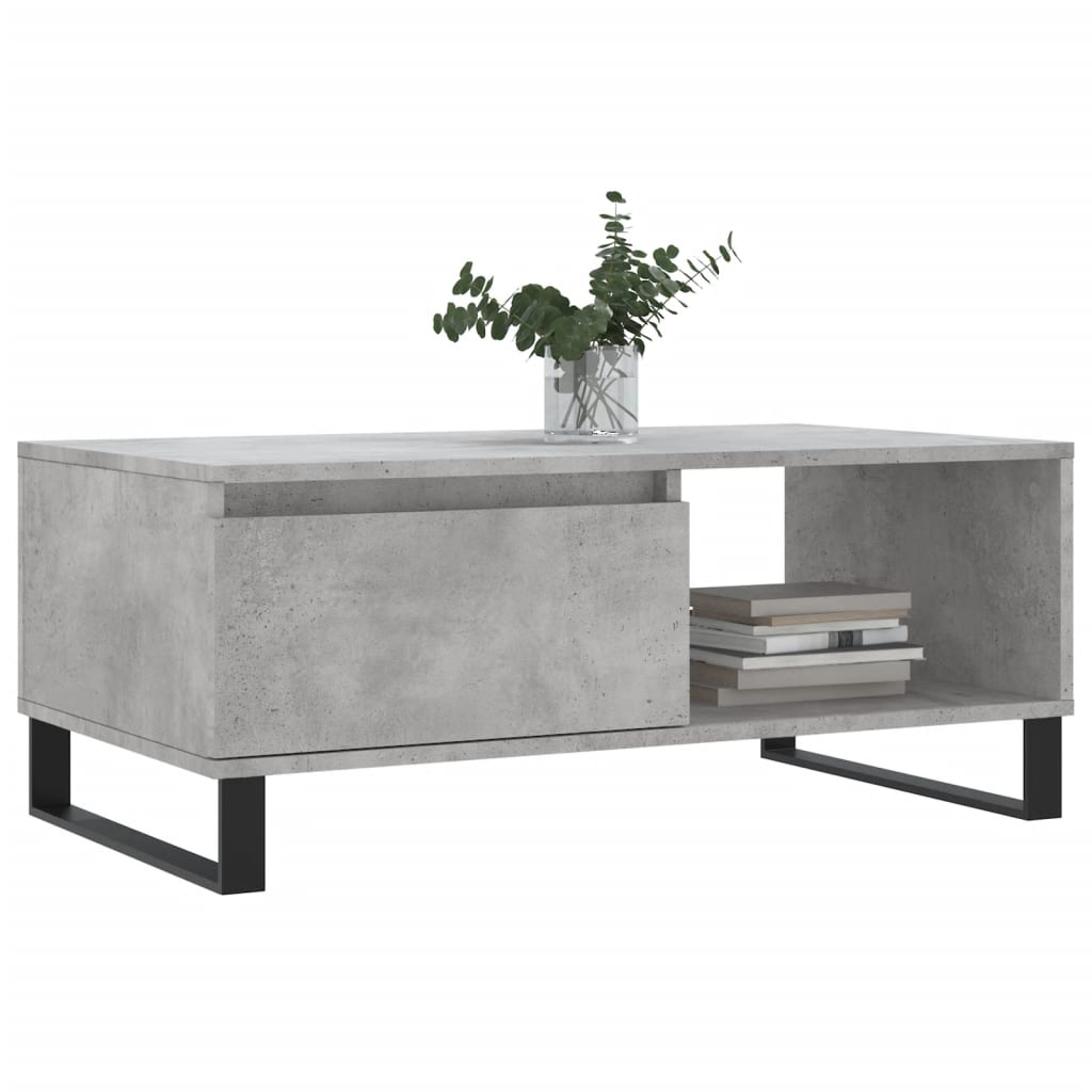 Coffee Table Concrete Grey 90 x 50 x 36.5 cm Particleboard