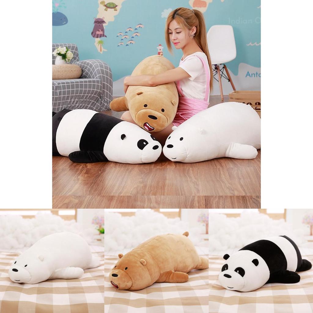 We Bare Bears Pillow Cartoon Bear Grizzly Bear Panda Soft Stuffed Plush Toy Doll Adorable And Cuddly