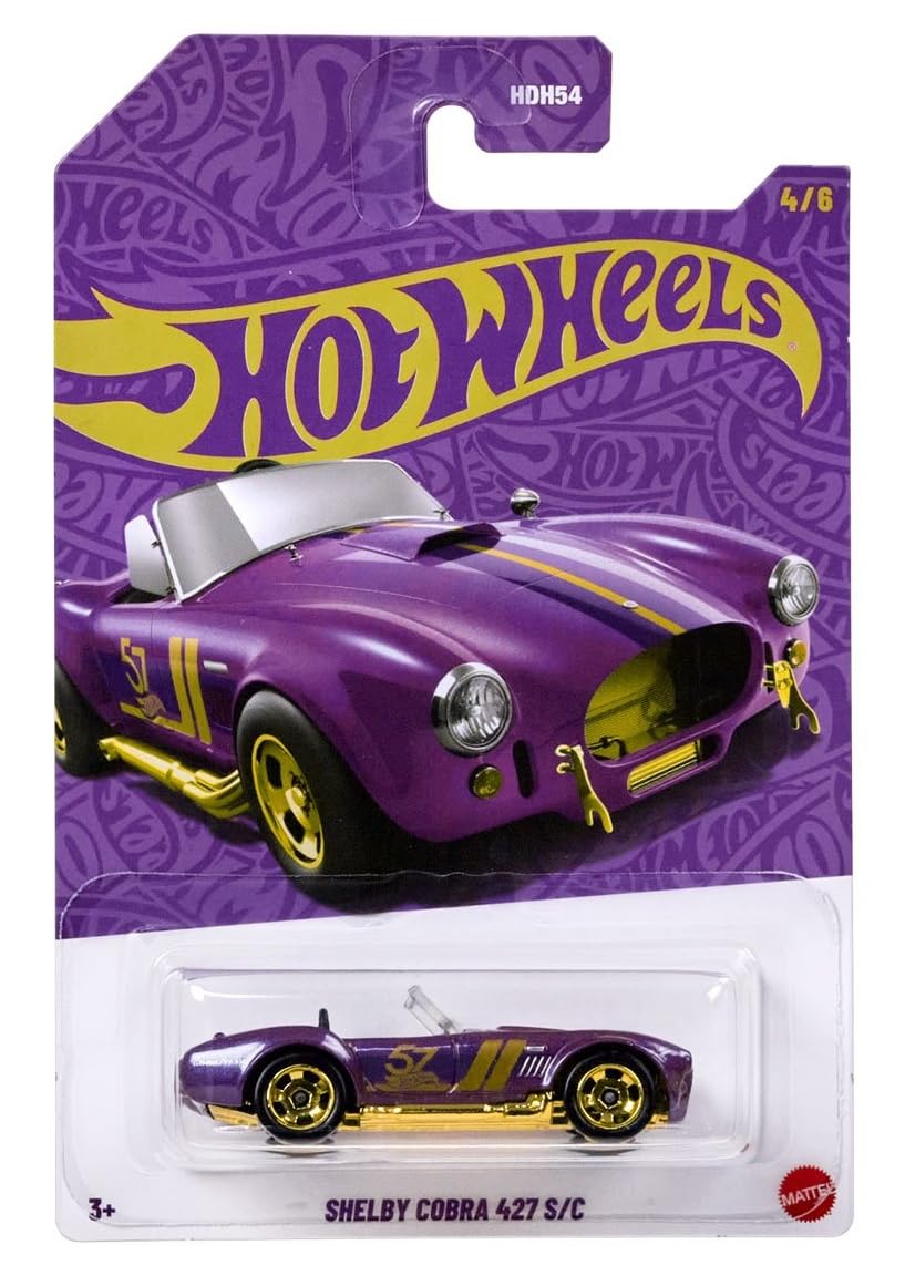 

Hot Wheels Жемчужный Хром Shelby Cobra 427 57-я годовщина Масштабная Литая Модель Автомобиля и S/C, Фиолетовый, Коллекция, 164 фиолетовый