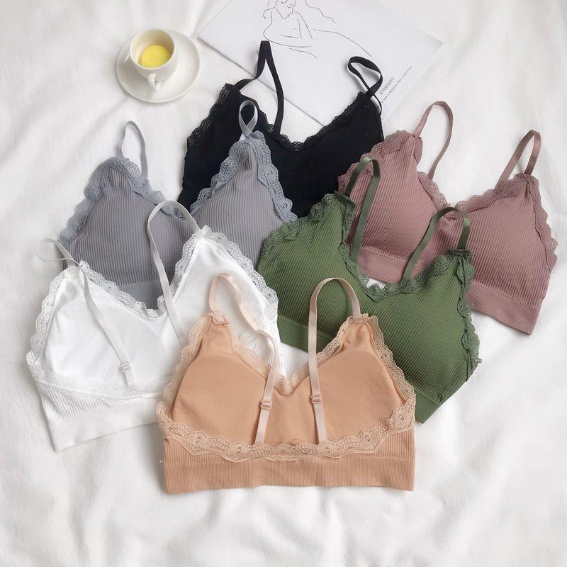 Mädchen Unifarbene Spitzen-BHs Rückenfrei Verstellbare Träger Push-Up-BHs für Frauen Sexy Dessous Lässiges Innen-West Top Mode Damen Polster-BHs