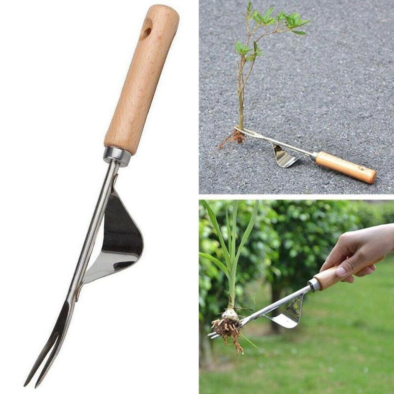 1 Pieza Modelo Popular Práctico Máquina de Eliminación Manual de Malezas de Madera Extractor de Raíces de Acero Herramienta de Jardín con Mango Largo Arrancador de Malezas.
