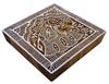 IBA Indianbeautifulart Square Shape Wooden Block Elephant Design Handcrafted Traditional Fabric