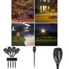 Elegant Solar Flame Torch Light With 12 Led Amber Glow Perfect For Outdoor Garden Decor