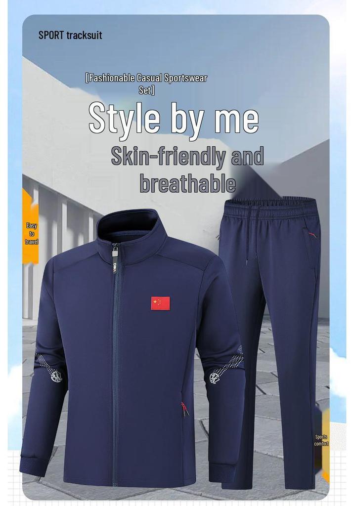 Unisex Autumn Sportswear Set for Students and Coaches: Martial Arts Uniform and Casual Wear.