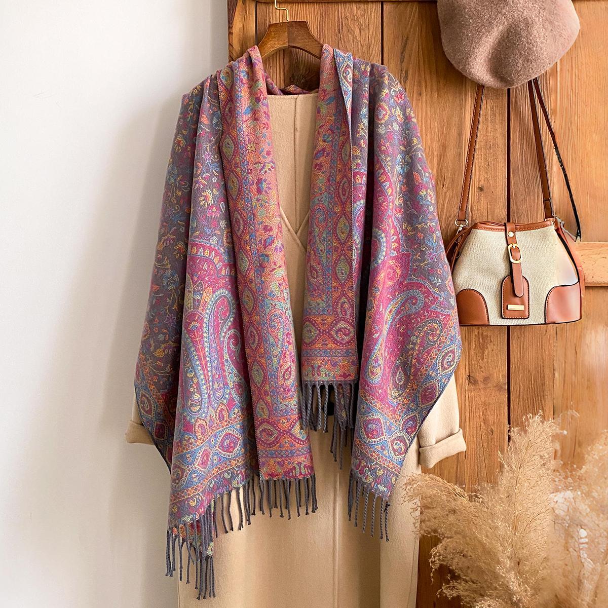 

Богемский Пейсли и Богемский Мотив Пашмина Хиджаб - Роскошный Длинный Мусульманский Кашемировый Шаль | Женские Мягкие Тюрбаны для Головы