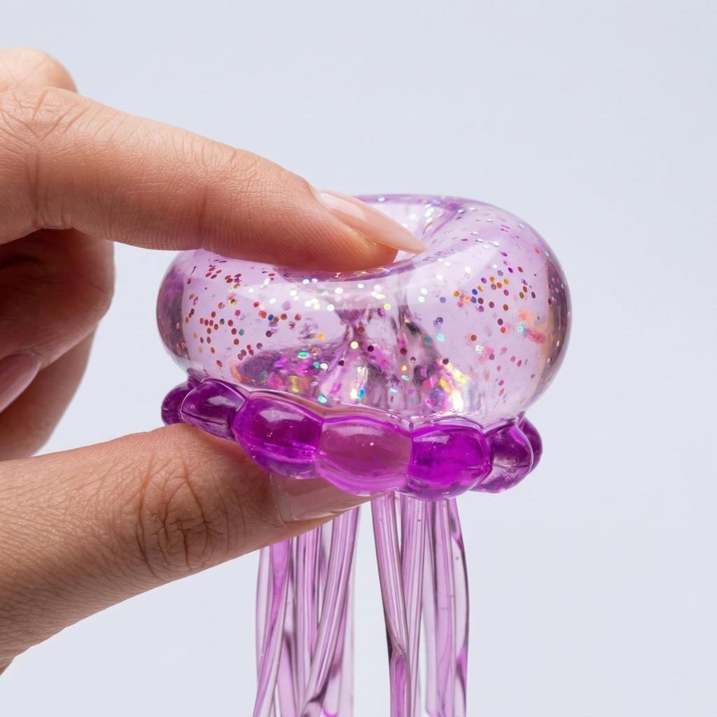 Super Solid Squishy Jellyfish Toys For Adults, Ultra Moldable Sensory Stress Relief With Slow Rise & Drop Malt Sugar Balls