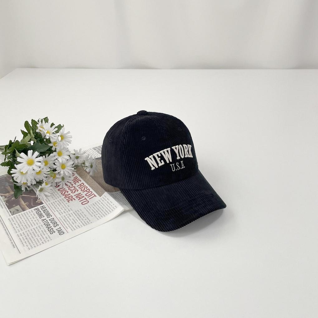 Women's and Men's Daily Corduroy New York Ball Cap Baseball Hat