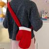 New Year Christmas Shoulder Bag Large Capacity Irregular Red Plush Bag Gifts Party Props Glove Crossbody Bag