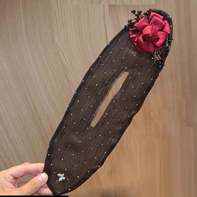 Camellia Black Butterfly Hair Bun Maker - Versatile Douyin-Style Twist Clip for Women