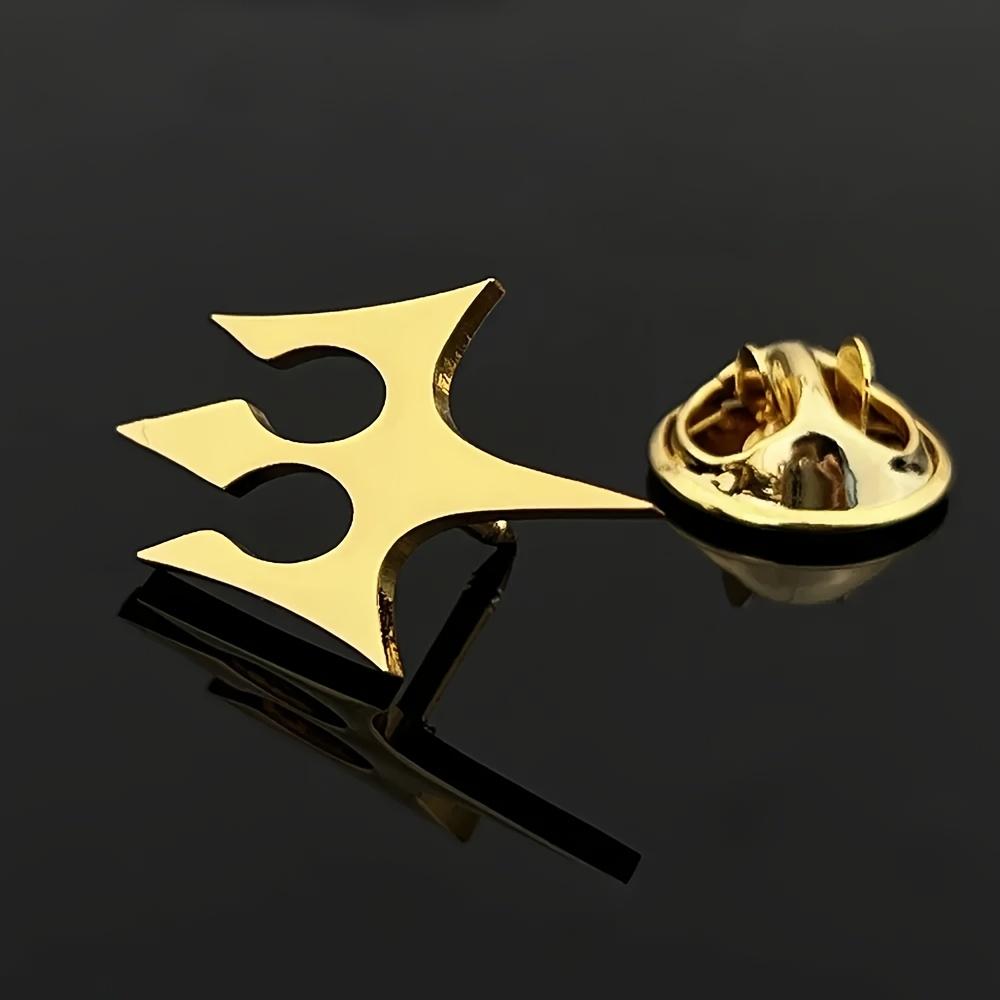 Fashionable and Minimalist Stainless Steel Trident-shaped Brooch, Unisex T-shirt and Suit Jacket Lapel Pin, Stock Badge