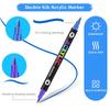 12/24/36pcs,Dual-tip Dual-Color Acrylic Marker for Rock Painting, Canvas, Wood, Ceramic, Glass, Stone, Fabric