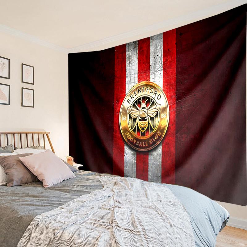 Brentford Football Club Crest Tapestry, Unique Design Tapestry, Wall Decor for Bedroom,Livingroom, Playroom,Heartwarming Fan Holiday Gifts