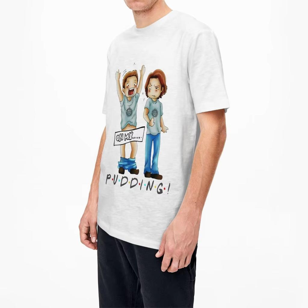 Men's Pudding Dean Supernatural T-Shirts Cotton Clothing Summer Y2K Funny Short Sleeve T-Shirt Popular Print Tee Shirt Plus Size