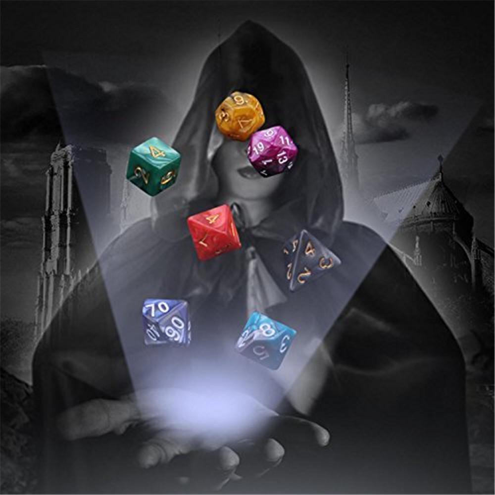 (Projector)49 PCS Double-Colors Polyhedral Dice For Dungeons And Dragons Table Games